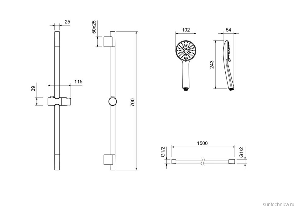 Смеситель с длинным изливом для ванны AQUATEK Ника AQ1833CR хром