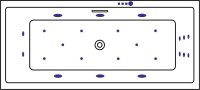Акриловая ванна Excellent Heaven Slim Ultra 180x80 см, встраиваемая, с гидромассажем, белая, с каркасом, со сливом-переливом, фурнитура бронза