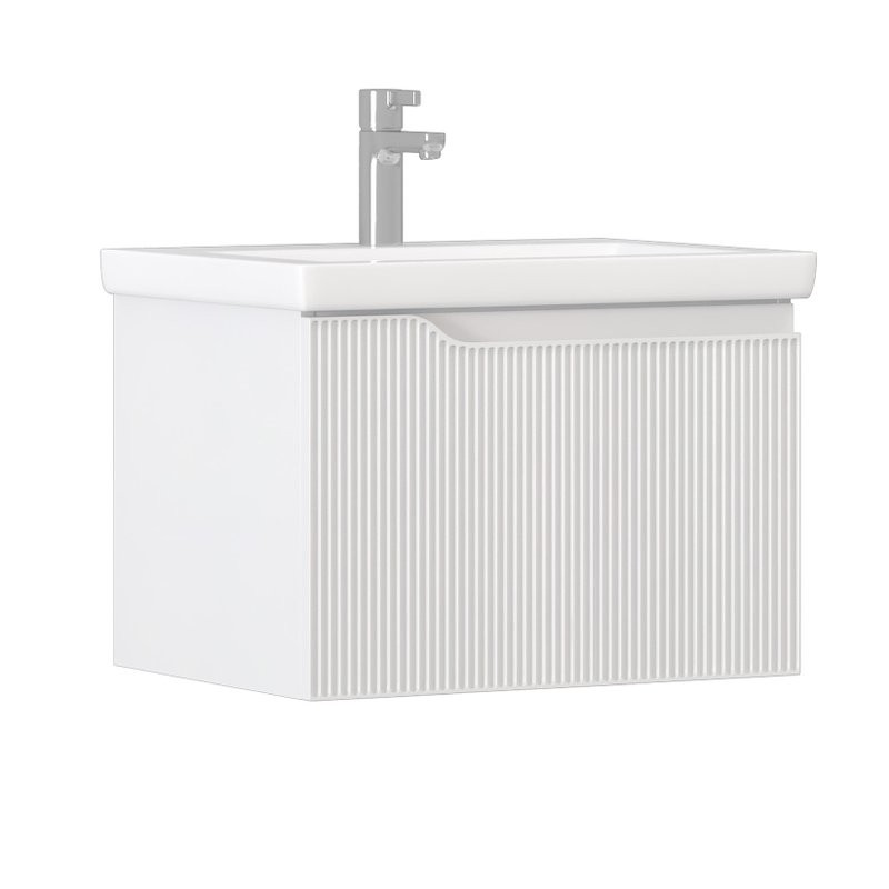 Тумба с раковиной Vigo Neo 60 подвесная, 1 ящик, матовая белая