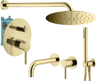 Комплект для ванной Plumberia Selection Ixo KITXO18OR210 С ВНУТРЕННЕЙ ЧАСТЬЮ, золото 24к