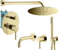 Комплект для ванной Plumberia Selection Ixo KITXO18OR210 С ВНУТРЕННЕЙ ЧАСТЬЮ, золото 24к