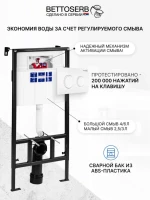 Комплект Инсталляция BETTOSERB Sava Fix Slim 40006456 + Кнопка Cool 40006466 цвет белый глянец Комплект Инсталляция BETTOSERB Sava Fix Slim 40006456 + Кнопка Cool 40006466 цвет белый глянец