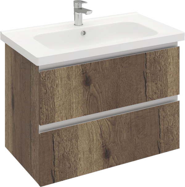 Тумба с раковиной Laparet Electra 80 подвесная, дуб рока