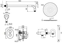 Душевой комплект Plumberia Selection Ixo KITXOT18NO С ВНУТРЕННЕЙ ЧАСТЬЮ, черный матовый