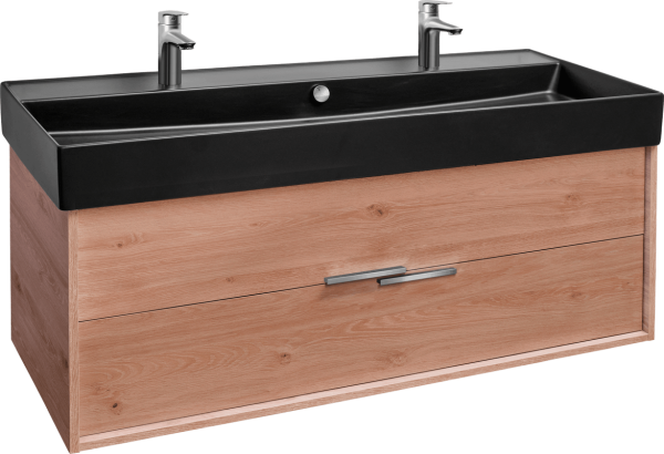 Тумба с раковиной Jacob Delafon Vivienne 120 дуб давос, раковина черная