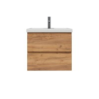 Тумба с раковиной SanStar Riana 50 подвесная, дуб крафт золотой, раковина Фостер 50