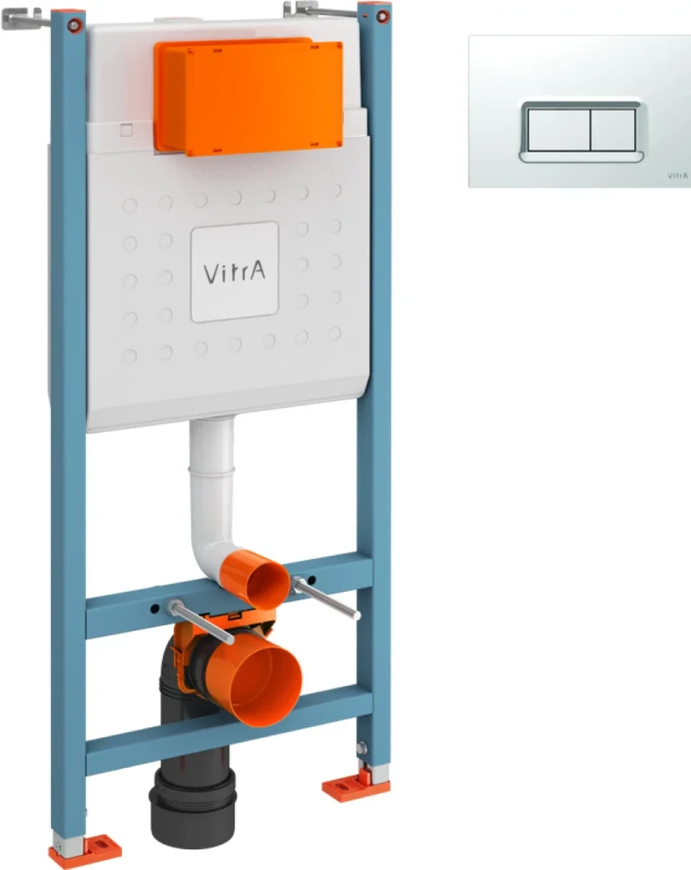 Система инсталляции для унитазов VitrA V-Fix Core 732-5800-01 с кнопкой смыва 740-0680 хром