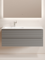 Тумба с раковиной Sancos Folk 120 L подвесная, 2 ящика, ergraut soft