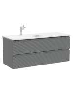 Тумба с раковиной Sancos Folk 120 L подвесная, 2 ящика, ergraut soft