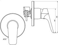 Встраиваемый смеситель для душа и ванны Damixa Jupiter 777500300 С ВНУТРЕННЕЙ ЧАСТЬЮ
