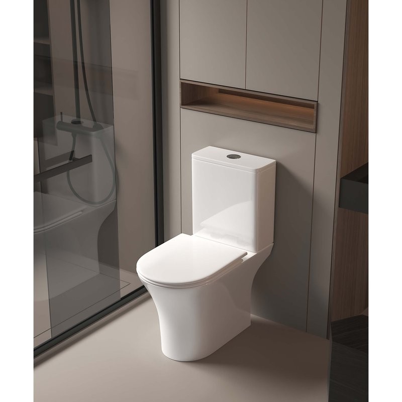 Унитаз-компакт напольный AQUATEK Optima AQ4412-00 безободковый, с микролифтом