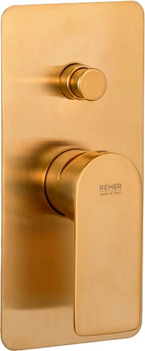 Встраиваемый смеситель для душа и ванны Remer Infinity I09KBBG золото брашированное