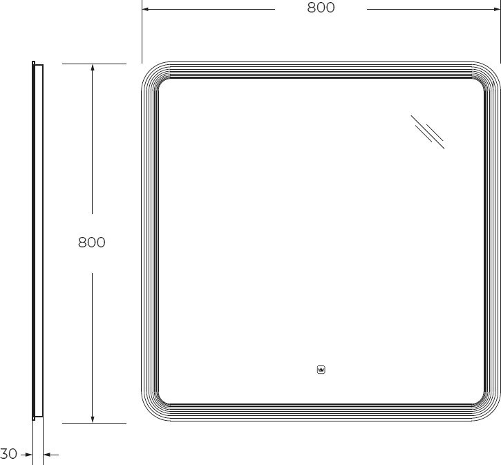 Мебель для ванной комнаты Cezares Slider 80 подвесная, 2 ящика, орех дымчатый
