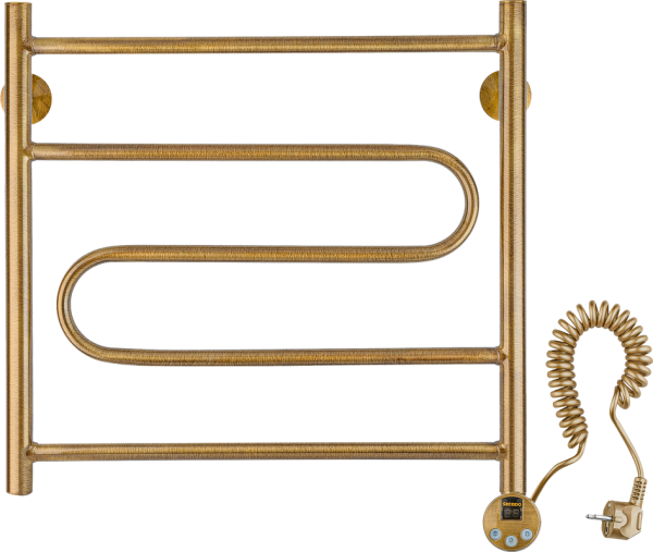 Полотенцесушитель электрический Secado Валенсия 2 65x55 см, подключение справа, бронза, лесенка, латунь