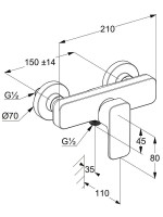 Смеситель для душа Kludi Renon 42831N175 брашированная бронза PVD Смеситель для душа Kludi Renon 42831N175 брашированная бронза PVD