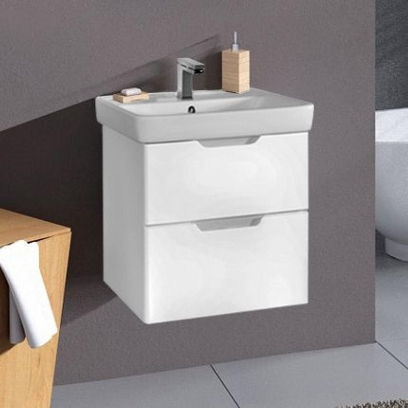 Тумба с раковиной Dreja Q 55 подвесная, белый глянец