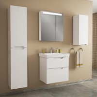 Тумба с раковиной Dreja Q 55 подвесная, белый глянец