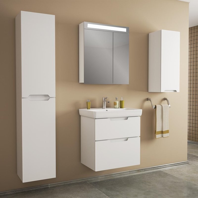 Тумба с раковиной Dreja Q 55 подвесная, белый глянец