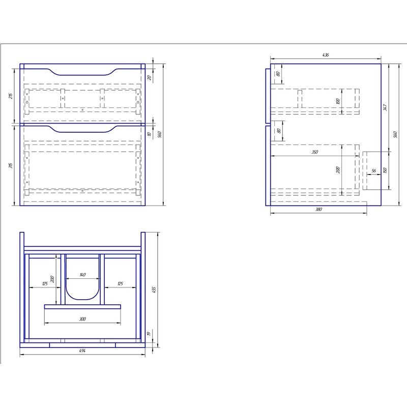 Тумба с раковиной Dreja Q 55 подвесная, белый глянец