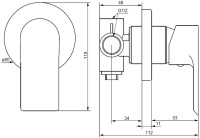 Встраиваемый смеситель для душа и ванны Damixa Apollo 477500300 С ВНУТРЕННЕЙ ЧАСТЬЮ, матовый черный