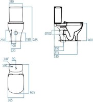 Унитаз-компакт напольный Ideal Standard Tesi AquaBlade T008701 безободковый, с микролифтом