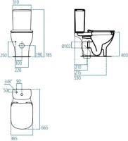 Унитаз-компакт напольный Ideal Standard Tesi AquaBlade T008701 безободковый, с микролифтом