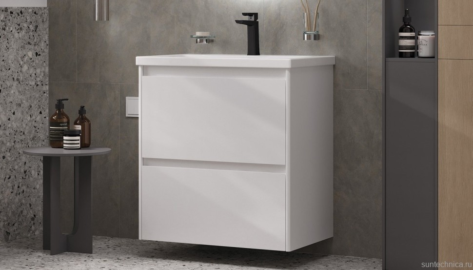 Мебель для ванной комнаты Velvex Klaufs 70.2Y белая, подвесная