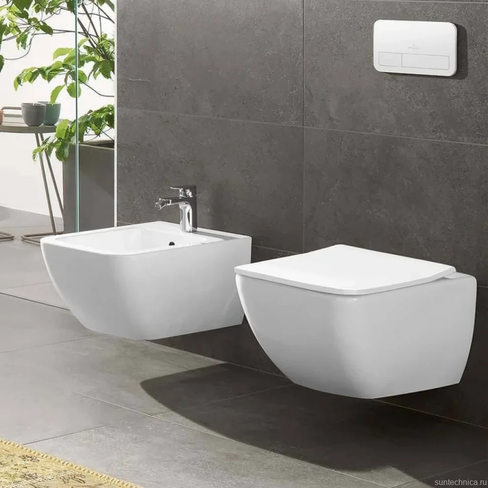 Унитаз подвесной Villeroy & Boch Venticello 4611RSR1 безободковый, Ceramicplus