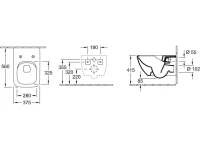 Унитаз подвесной Villeroy & Boch Venticello 4611RSR1 безободковый, Ceramicplus