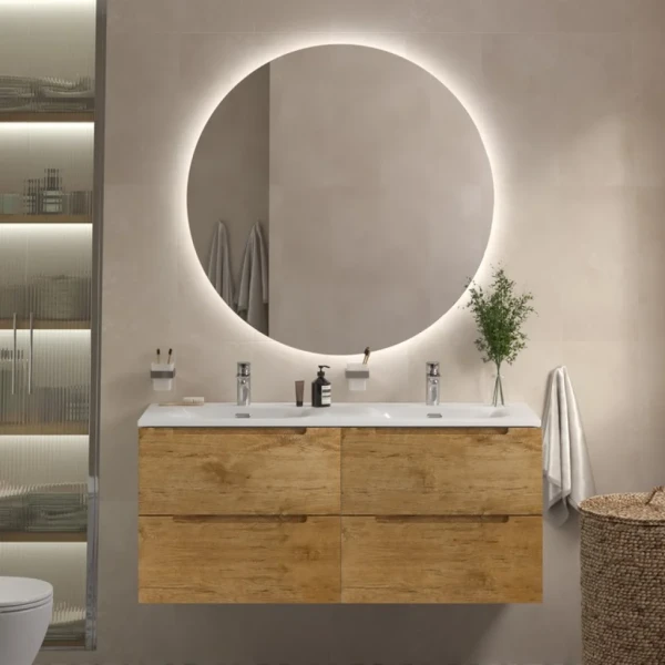 Мебель для ванной комнаты BelBagno Etna 120 для двоих, rovere nature, раковина BB-8099-120-2