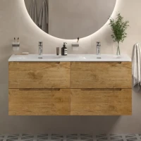 Мебель для ванной комнаты BelBagno Etna 120 для двоих, rovere nature, раковина BB-8099-120-2