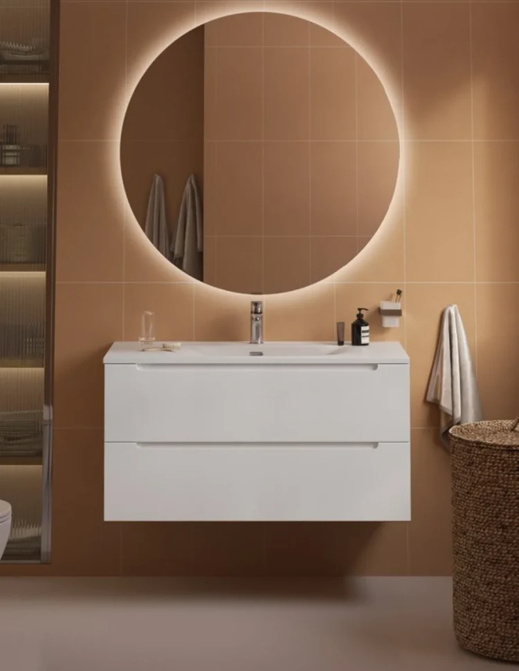Мебель для ванной комнаты BelBagno Etna 100 bianco opaco, раковина BB-8099-120-2