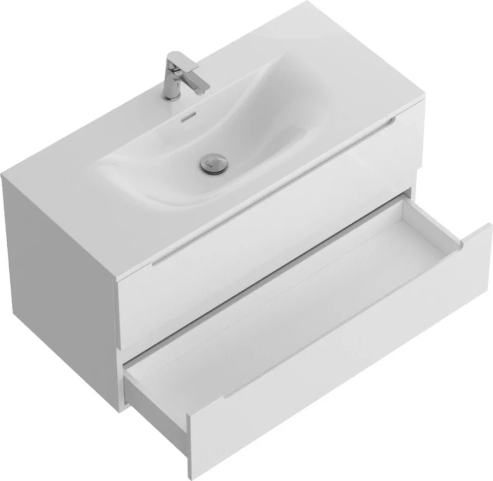 Мебель для ванной комнаты BelBagno Etna 100 bianco opaco, раковина BB-8099-120-2