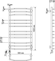 Полотенцесушитель электрический Secado Агата 2 50х100 бронза, L