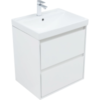 Тумба с раковиной Aquanet Милан 60 подвесная, белая глянцевая