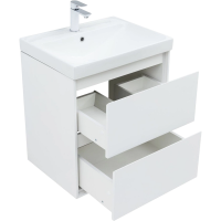 Тумба с раковиной Aquanet Милан 60 подвесная, белая глянцевая