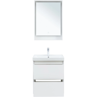 Тумба с раковиной Aquanet Милан 60 подвесная, белая глянцевая