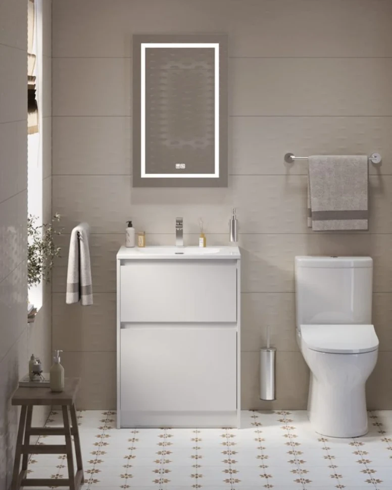 Тумба с раковиной BelBagno Kraft 39 60 напольная, bianco opaco, раковина BB-8099-3-60