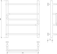 Полотенцесушитель водяной Secado Валенсия 2 60x55 см, матовый черный, лесенка