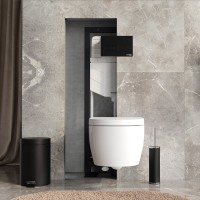 Система инсталляции для унитазов Wasserkraft Dill 61TLT.010.ME.MB03 с кнопкой смыва матовой черной