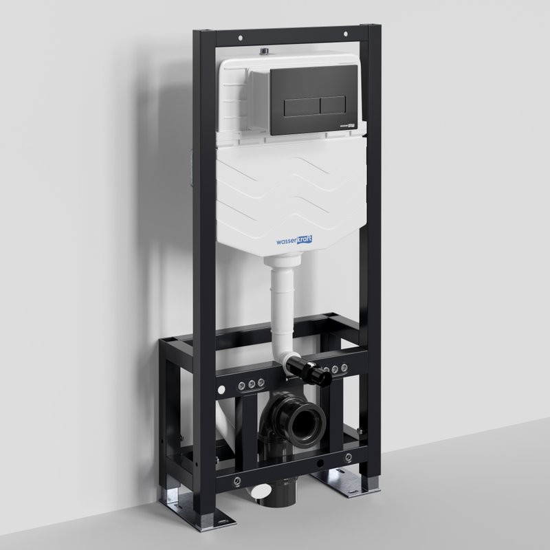 Система инсталляции для унитазов Wasserkraft Dill 61TLT.010.ME.MB03 с кнопкой смыва матовой черной