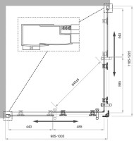 Душевой уголок BelBagno Uno -195 AH 2 120/100 C Cr