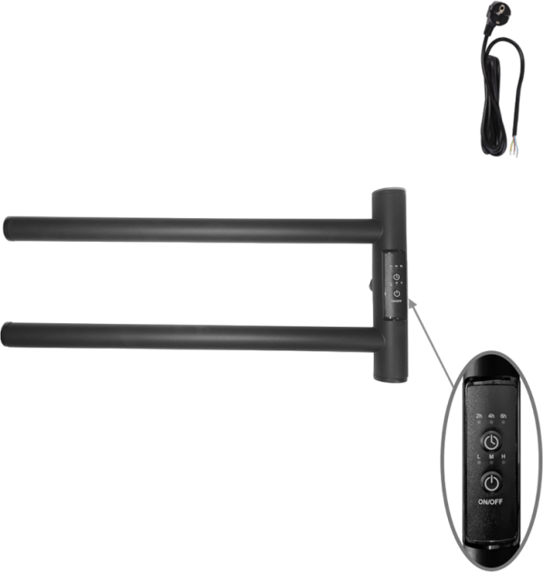 Полотенцесушитель электрический Маргроид Cook 1840-1049-9005R 19х40.5 R, черный матовый