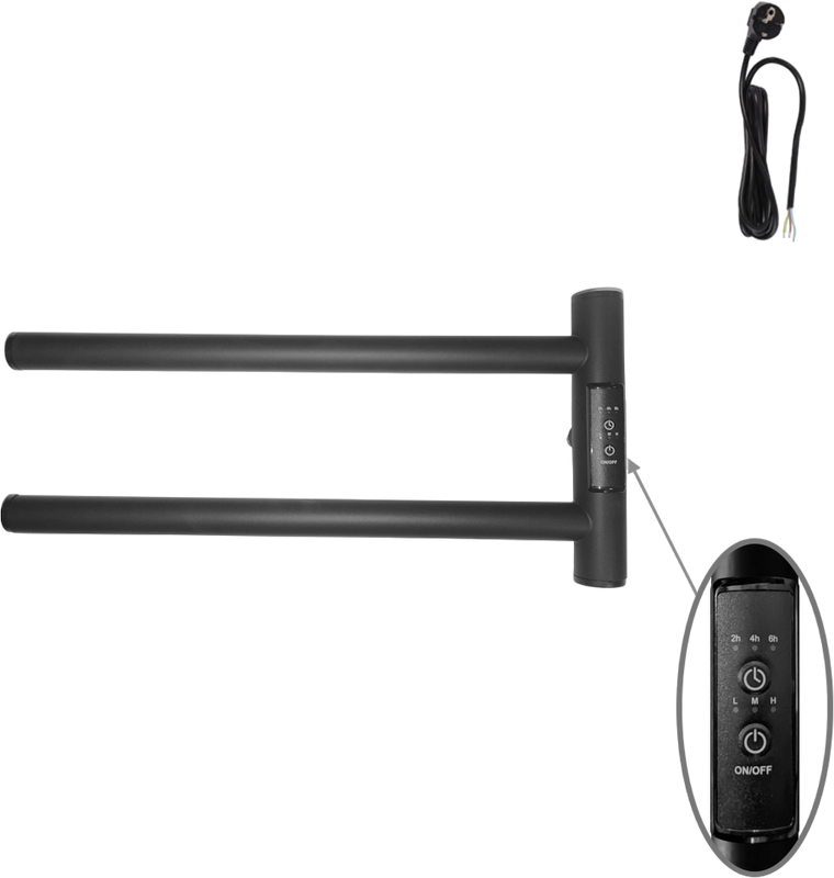 Полотенцесушитель электрический Маргроид Cook 1840-1049-9005R 19х40.5 R, черный матовый