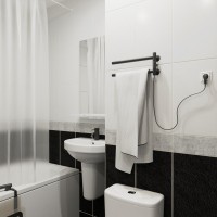 Полотенцесушитель электрический Маргроид Cook 1840-1049-9005R 19х40.5 R, черный матовый