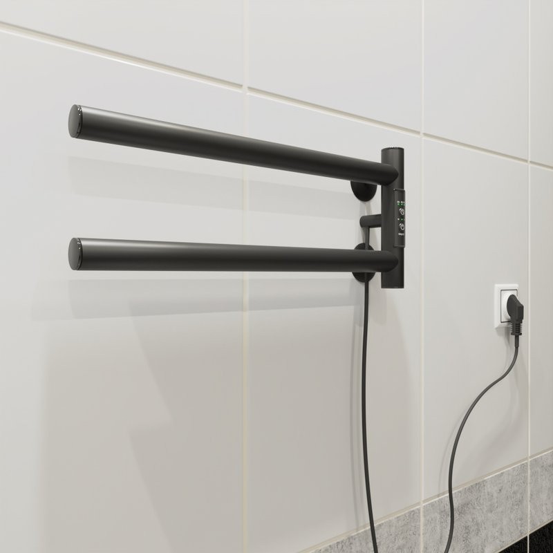 Полотенцесушитель электрический Маргроид Cook 1840-1049-9005R 19х40.5 R, черный матовый