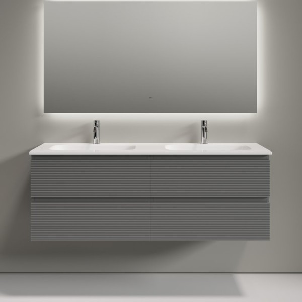 Тумба с раковиной Sancos Folk 140 подвесная, ergraut soft, раковина CN7022