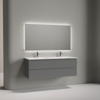 Тумба с раковиной Sancos Folk 140 подвесная, ergraut soft, раковина CN7022