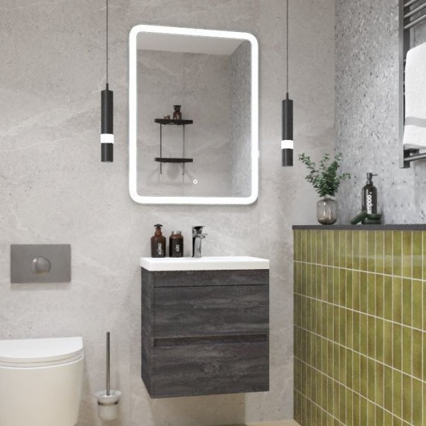 Мебель для ванной комнаты Art&Max Family-M 50 подвесная, iron stone