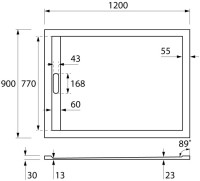 Поддон для душа Cezares TRAY-AS-AH-120/90-30-NERO 120x90, с сифоном, черный матовый